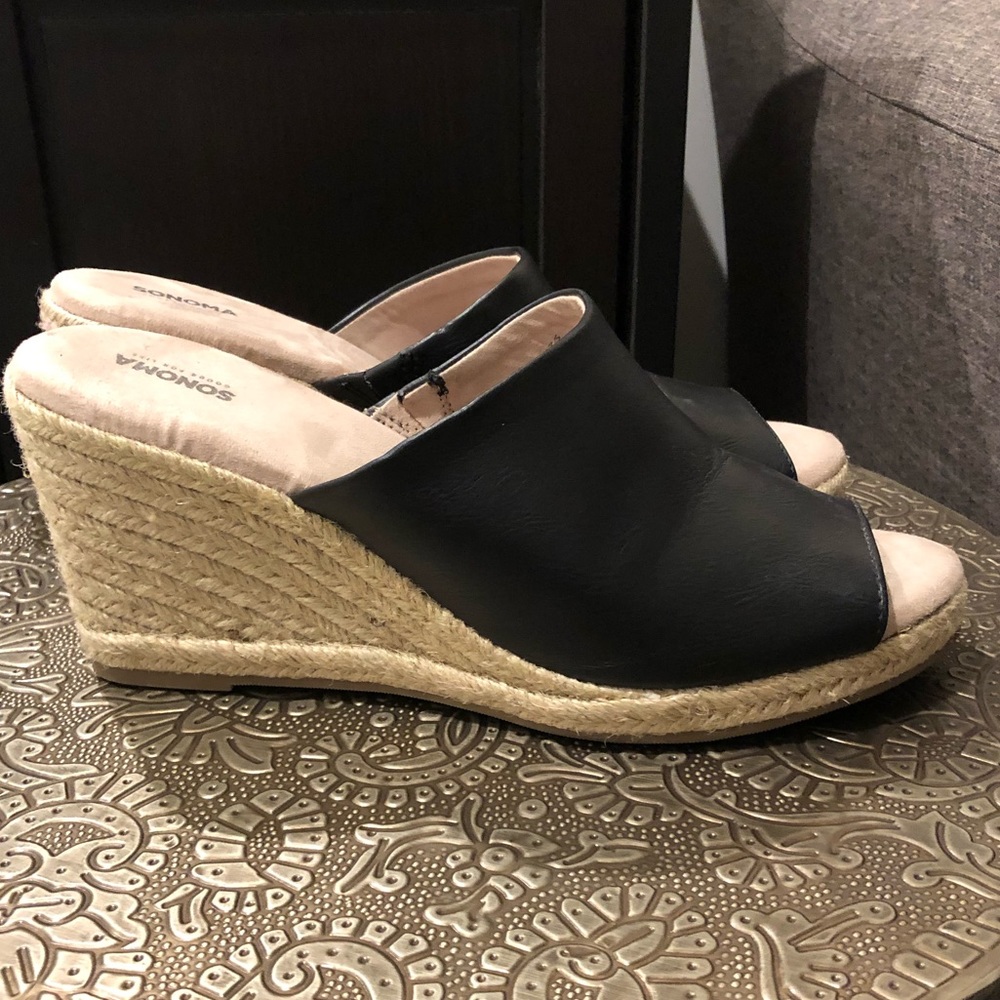 Sonoma Snalice Black Vegan Wedges